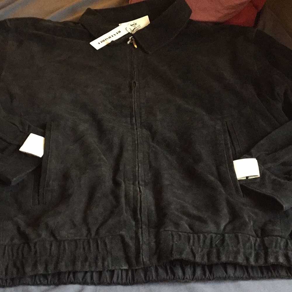 NEW MENS/ REVERSIBLE VERY SOFT SUEDE TO A MICROFIBER CLIPPER JACKET. GORGEOUS!